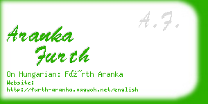aranka furth business card